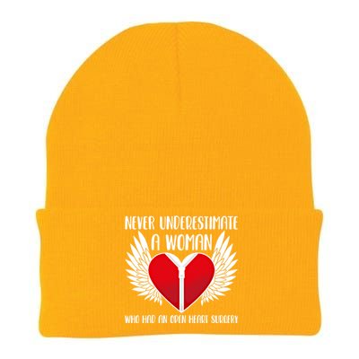 Never Underestimate A Who Had An Open Heart Surgery Gift Knit Cap Winter Beanie