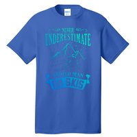 Never Underestimate An Old On Skis Funny Skiing Gift Tall T-Shirt