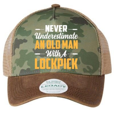Never Underestimate An Old With A Lockpick Locksmith Gift Legacy Tie Dye Trucker Hat