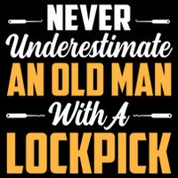 Never Underestimate An Old With A Lockpick Locksmith Gift Cooling Performance Crew T-Shirt