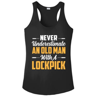 Never Underestimate An Old With A Lockpick Locksmith Gift Ladies PosiCharge Competitor Racerback Tank