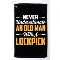 Never Underestimate An Old With A Lockpick Locksmith Gift Golf Towel