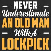 Never Underestimate An Old With A Lockpick Locksmith Gift Golf Towel