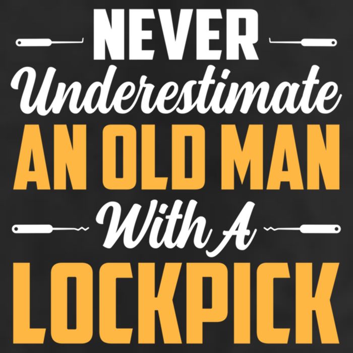 Never Underestimate An Old With A Lockpick Locksmith Gift Golf Towel