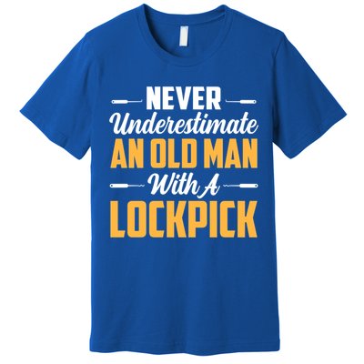 Never Underestimate An Old With A Lockpick Locksmith Gift Premium T-Shirt
