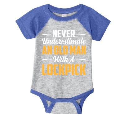 Never Underestimate An Old With A Lockpick Locksmith Gift Infant Baby Jersey Bodysuit