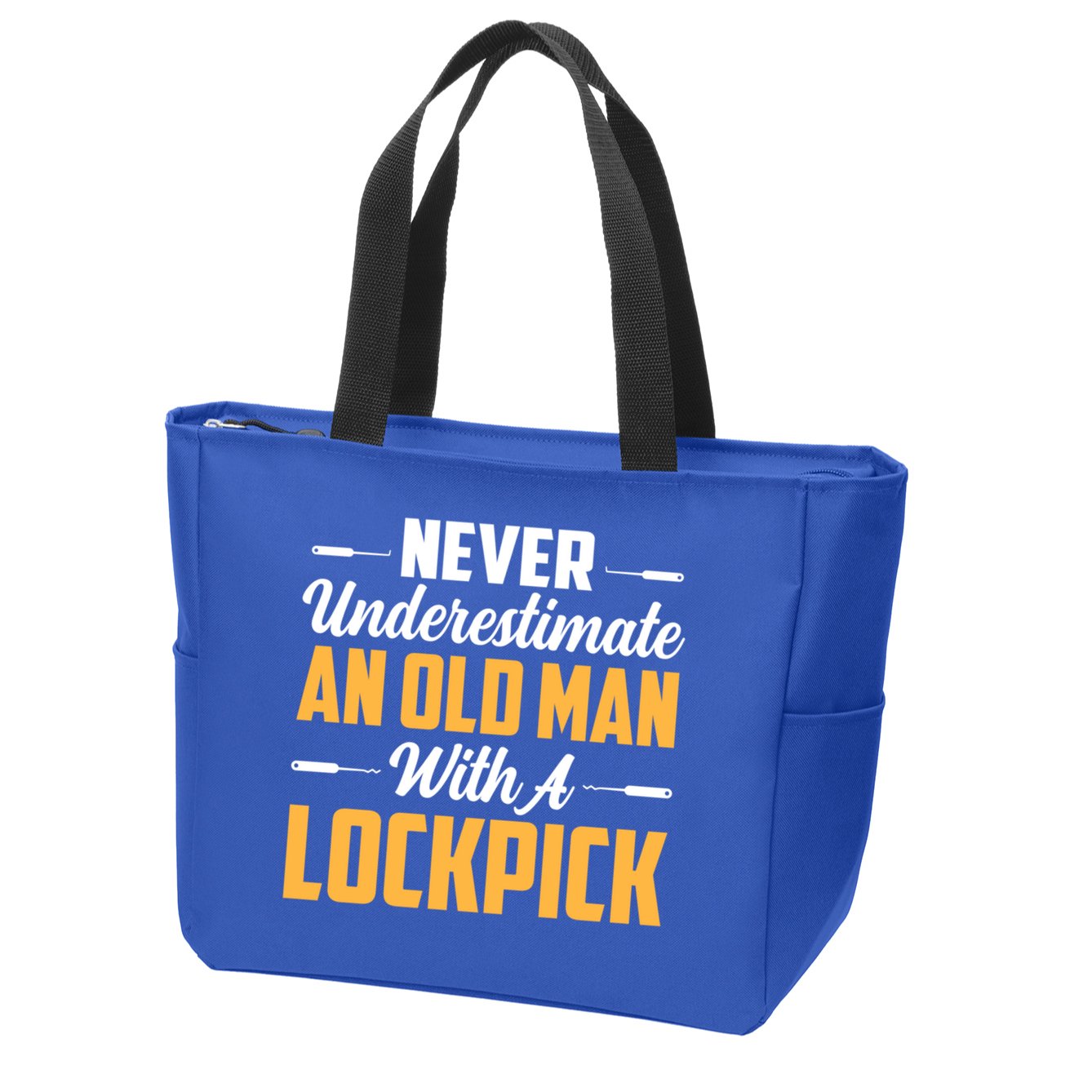 Never Underestimate An Old With A Lockpick Locksmith Gift Zip Tote Bag