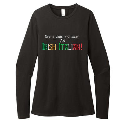 Never Underestimate An Irish Italian Proud Heritage Flag Gift Womens CVC Long Sleeve Shirt