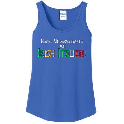 Never Underestimate An Irish Italian Proud Heritage Flag Gift Ladies Essential Tank