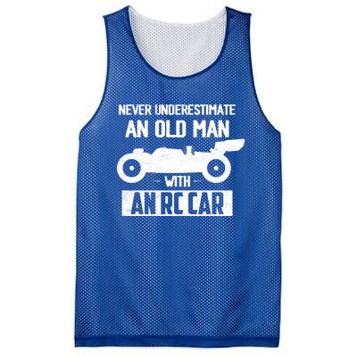 Never Underestimate An Old With An Rc Car Racing Gift Mesh Reversible Basketball Jersey Tank