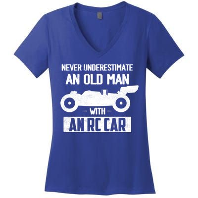 Never Underestimate An Old With An Rc Car Racing Gift Women's V-Neck T-Shirt