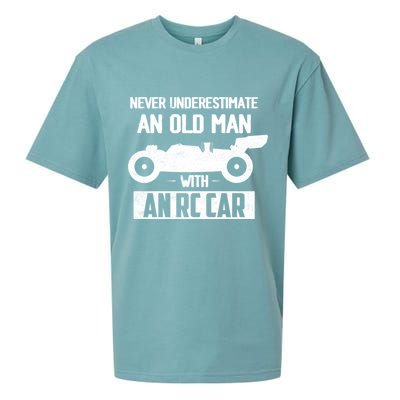 Never Underestimate An Old With An Rc Car Racing Gift Sueded Cloud Jersey T-Shirt