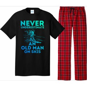 Never Underestimate An Old On Skis Skiing Lovers Tee Meaningful Gift Pajama Set