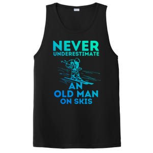 Never Underestimate An Old On Skis Skiing Lovers Tee Meaningful Gift PosiCharge Competitor Tank