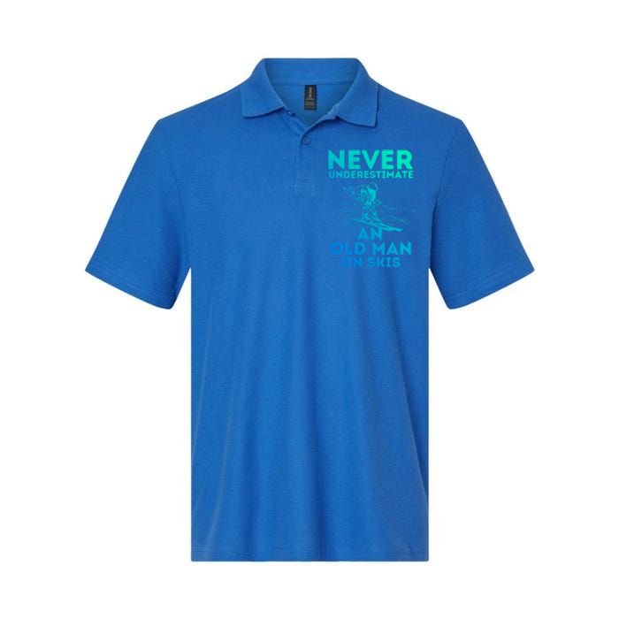 Never Underestimate An Old On Skis Skiing Lovers Tee Meaningful Gift Softstyle Adult Sport Polo