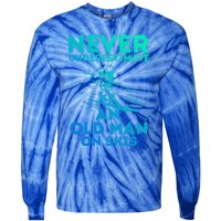 Never Underestimate An Old On Skis Skiing Lovers Tee Meaningful Gift Tie-Dye Long Sleeve Shirt