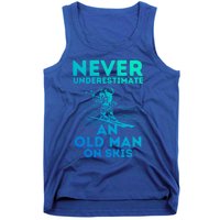 Never Underestimate An Old On Skis Skiing Lovers Tee Meaningful Gift Tank Top