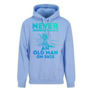 Never Underestimate An Old On Skis Skiing Lovers Tee Meaningful Gift Unisex Surf Hoodie