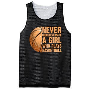 never underestimate a girl who plays basketball shirt funny Mesh Reversible Basketball Jersey Tank