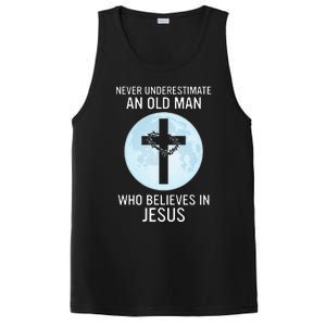 Never Underestimate An Old Man Who Believes In Jesus PosiCharge Competitor Tank