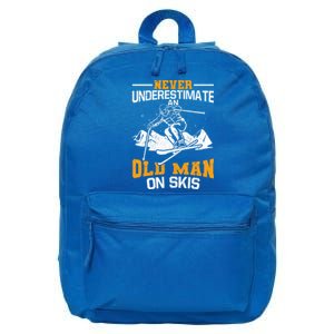 Never Underestimate An Old On Skis Gift 16 in Basic Backpack