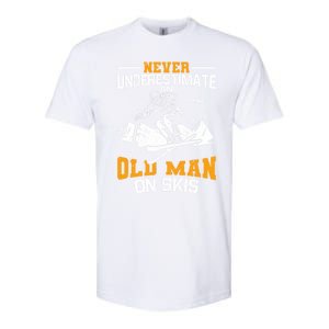 Never Underestimate An Old On Skis Gift Softstyle CVC T-Shirt