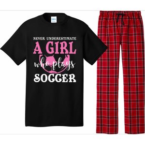 Never Underestimate A  Who Plays Soccer Cool Players Pajama Set