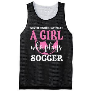 Never Underestimate A  Who Plays Soccer Cool Players Mesh Reversible Basketball Jersey Tank