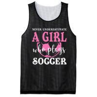 Never Underestimate A  Who Plays Soccer Cool Players Mesh Reversible Basketball Jersey Tank