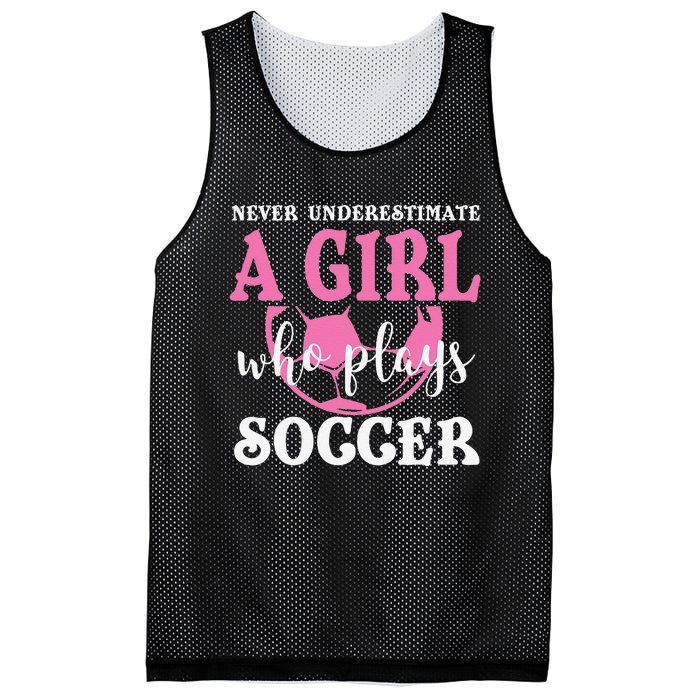 Never Underestimate A  Who Plays Soccer Cool Players Mesh Reversible Basketball Jersey Tank