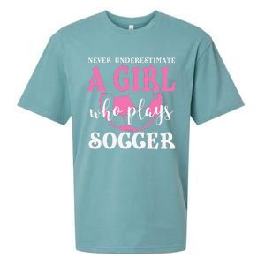 Never Underestimate A  Who Plays Soccer Cool Players Sueded Cloud Jersey T-Shirt