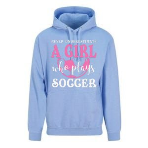 Never Underestimate A  Who Plays Soccer Cool Players Unisex Surf Hoodie