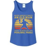 Never Underestimate An Old With A Pickleball Paddle Gift Ladies Essential Tank