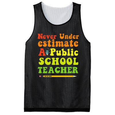 Never Underestimate A Public School Teacher Long Sleeve Mesh Reversible Basketball Jersey Tank