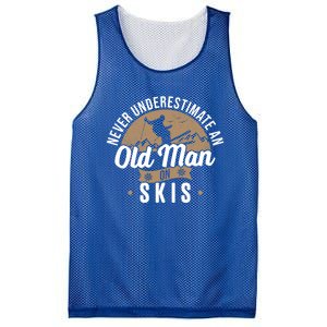 Never Underestimate An Old On Skis Ski Jumping Snow Fan Cute Gift Mesh Reversible Basketball Jersey Tank