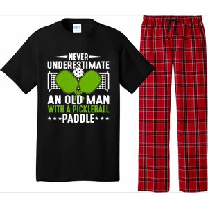 Never Underestimate An Old With A Pickleball Paddle Gift Pajama Set