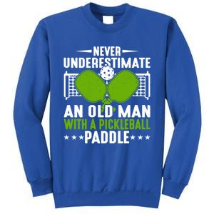 Never Underestimate An Old With A Pickleball Paddle Gift Sweatshirt