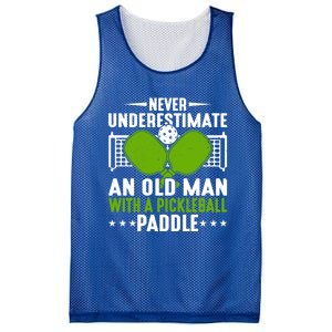 Never Underestimate An Old With A Pickleball Paddle Gift Mesh Reversible Basketball Jersey Tank