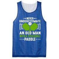 Never Underestimate An Old With A Pickleball Paddle Gift Mesh Reversible Basketball Jersey Tank