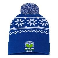 Never Underestimate An Old With A Pickleball Paddle Gift USA-Made Snowflake Beanie