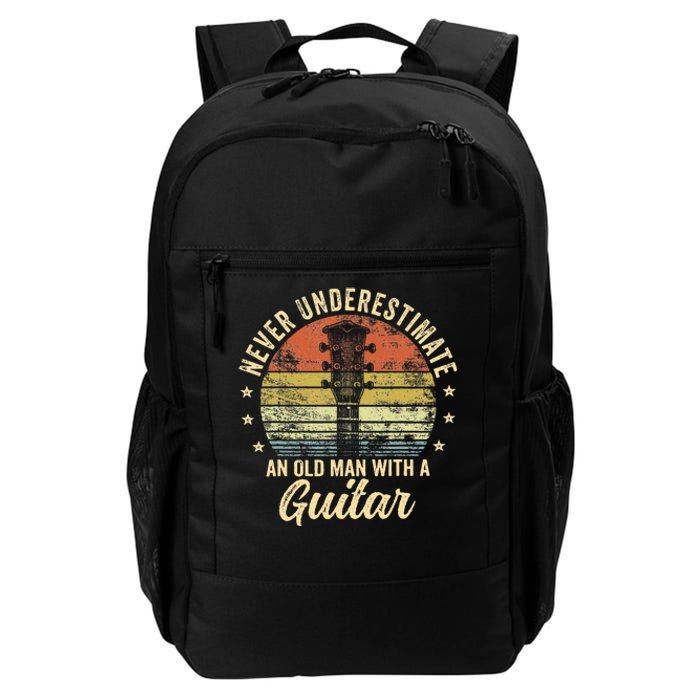 Never Underestimate An Old Man With A Guitar Player Gifts Daily Commute Backpack