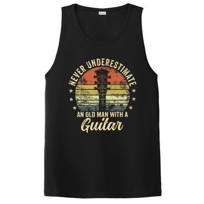 Never Underestimate An Old Man With A Guitar Player Gifts PosiCharge Competitor Tank