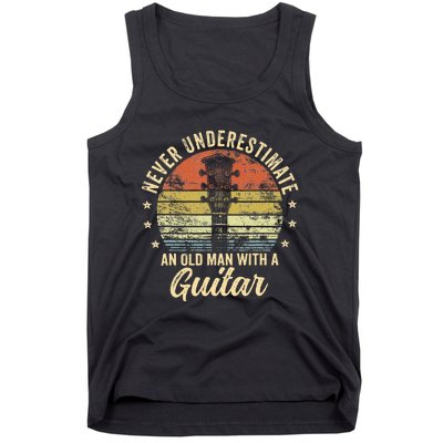 Never Underestimate An Old Man With A Guitar Player Gifts Tank Top