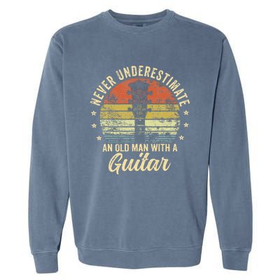 Never Underestimate An Old Man With A Guitar Player Gifts Garment-Dyed Sweatshirt