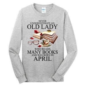 Never Underestimate An Old Lady Who Reads Many Books Gift Tall Long Sleeve T-Shirt