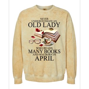 Never Underestimate An Old Lady Who Reads Many Books Gift Colorblast Crewneck Sweatshirt