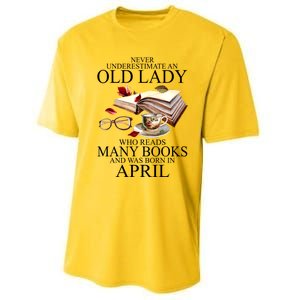 Never Underestimate An Old Lady Who Reads Many Books Gift Performance Sprint T-Shirt