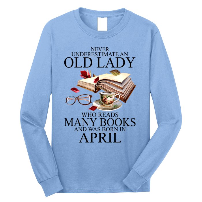 Never Underestimate An Old Lady Who Reads Many Books Gift Long Sleeve Shirt