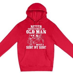 Never Underestimate An Old Man Funny Premium Pullover Hoodie