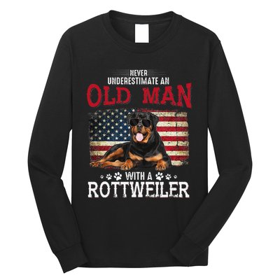 Never Underestimate An Old Man With A Rottweiler Costume Long Sleeve Shirt